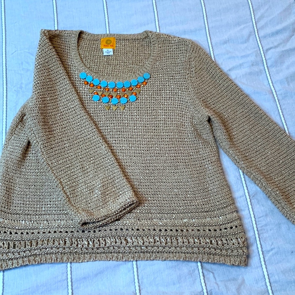 Ruby Rd.  Size XL Beautiful Detailed Top Excellent Condition!!! Tan With Details